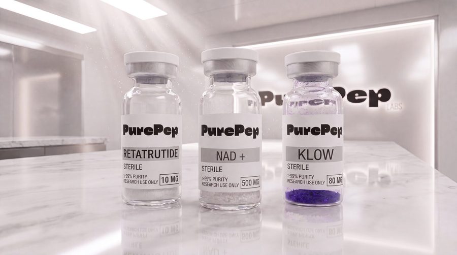 Fioles PurePep Labs en laboratoire